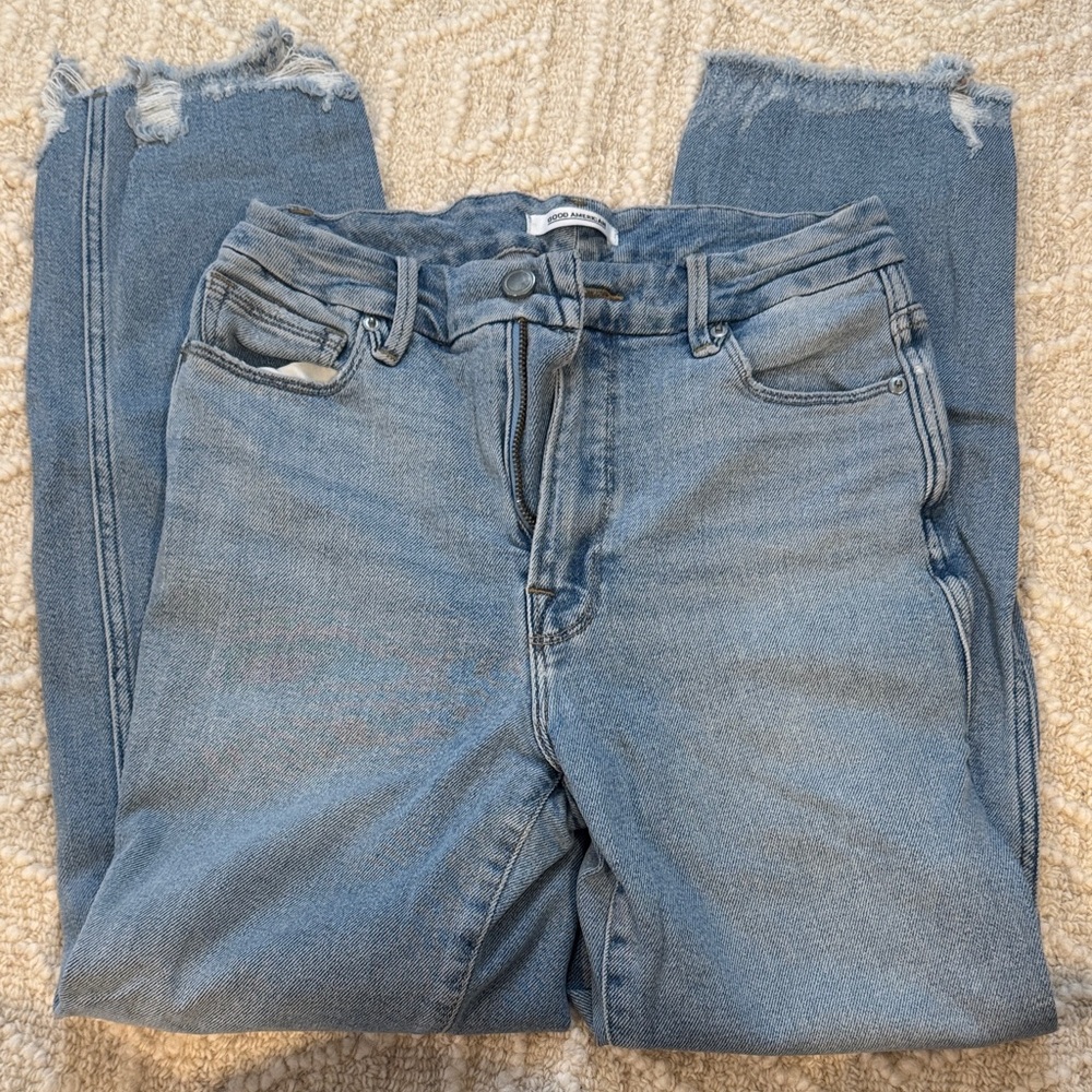 Good American Sky Blue Ankle Jeans